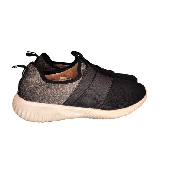 AVIA Black & Gray Fabric Upper Slip On Sneakers Women's Size 6 Memory Foam - Picture 5 of 7